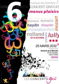 Des Concerts Gais en menus plaisirs. Le dimanche 25 mars 2012 à PARIS. Paris. 